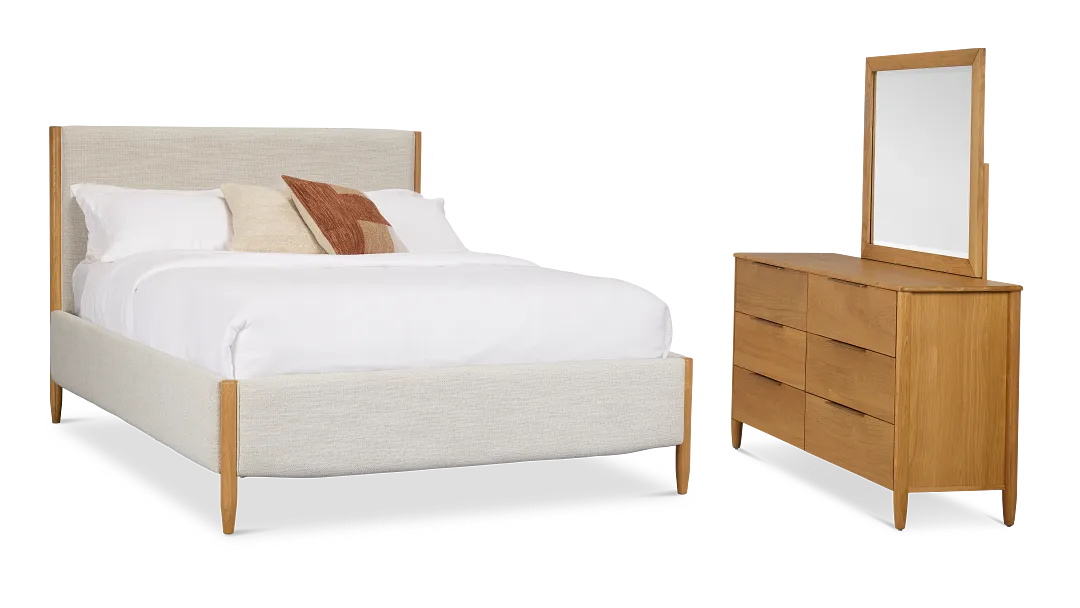 Stockton White Uph Panel Bedroom