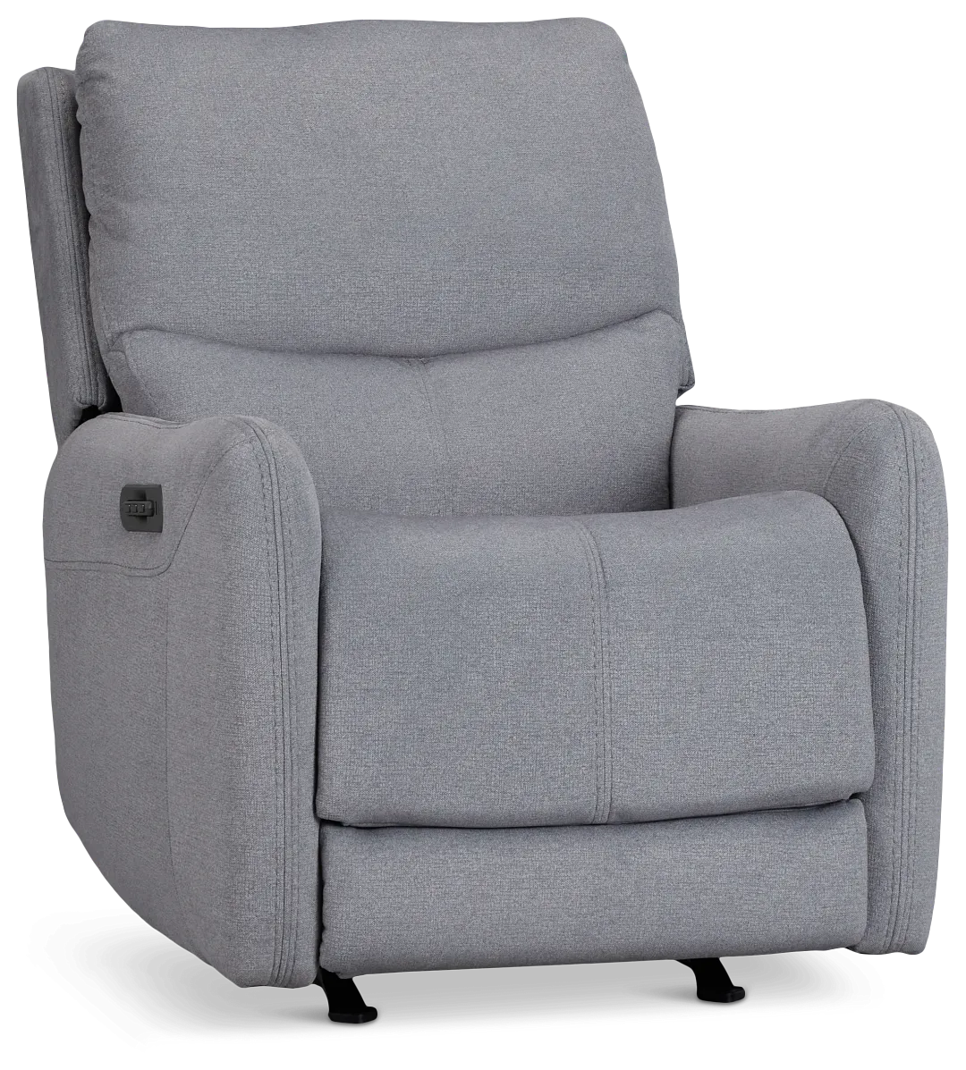 Jonas Gray Fabric Power Recliner With Heat And Massage