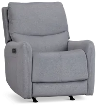 Jonas Gray Fabric Power Recliner With Heat And Massage