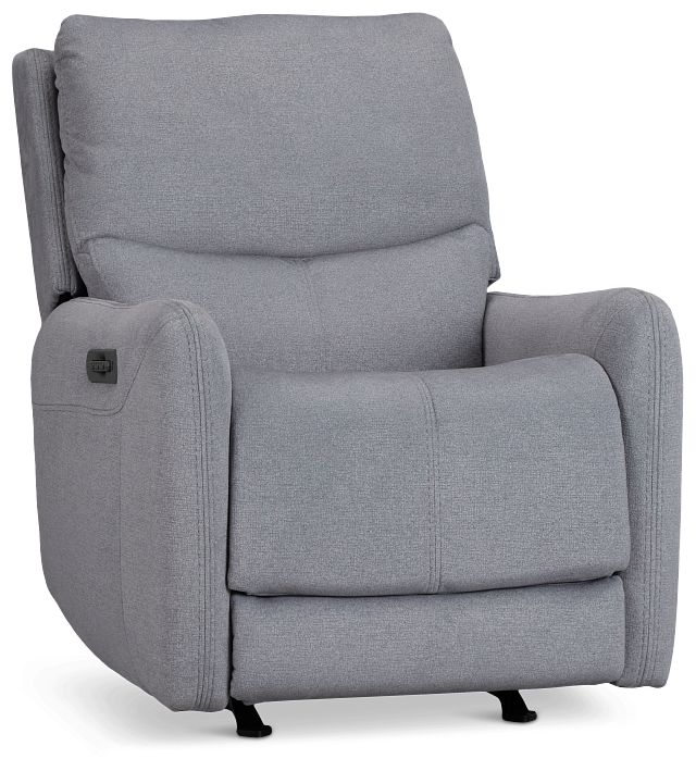 Jonas Gray Fabric Power Recliner With Heat And Massage