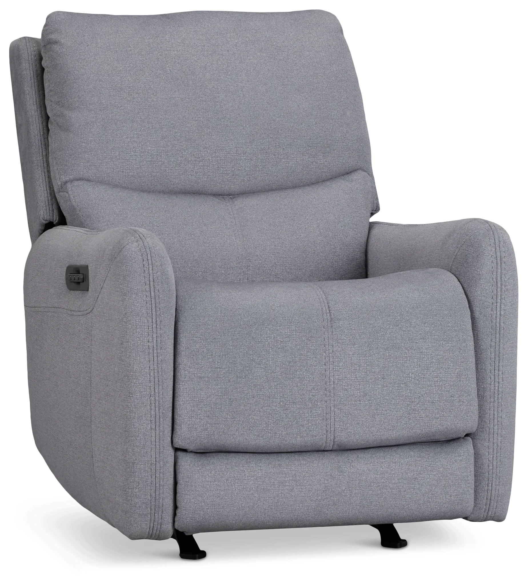 Jonas Gray Fabric Power Recliner With Heat And Massage