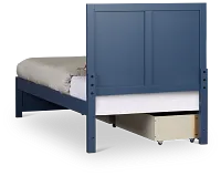 Charleston Dark Blue Panel Bed With 2 Storage Drawers