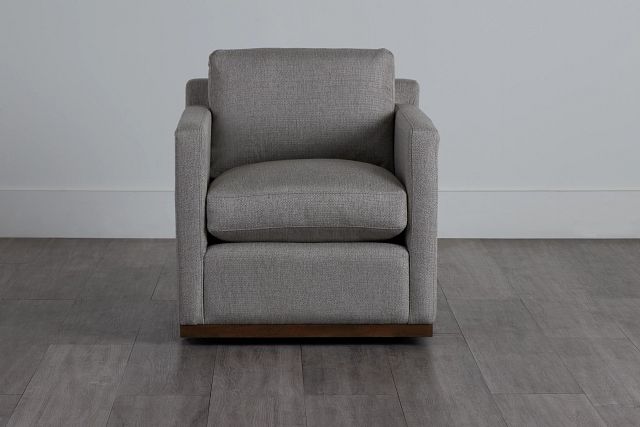 Mckenzie Light Gray Fabric Swivel Accent Chair