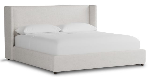 Captiva Linen Light Beige 48" Upholstered Shelter Bed