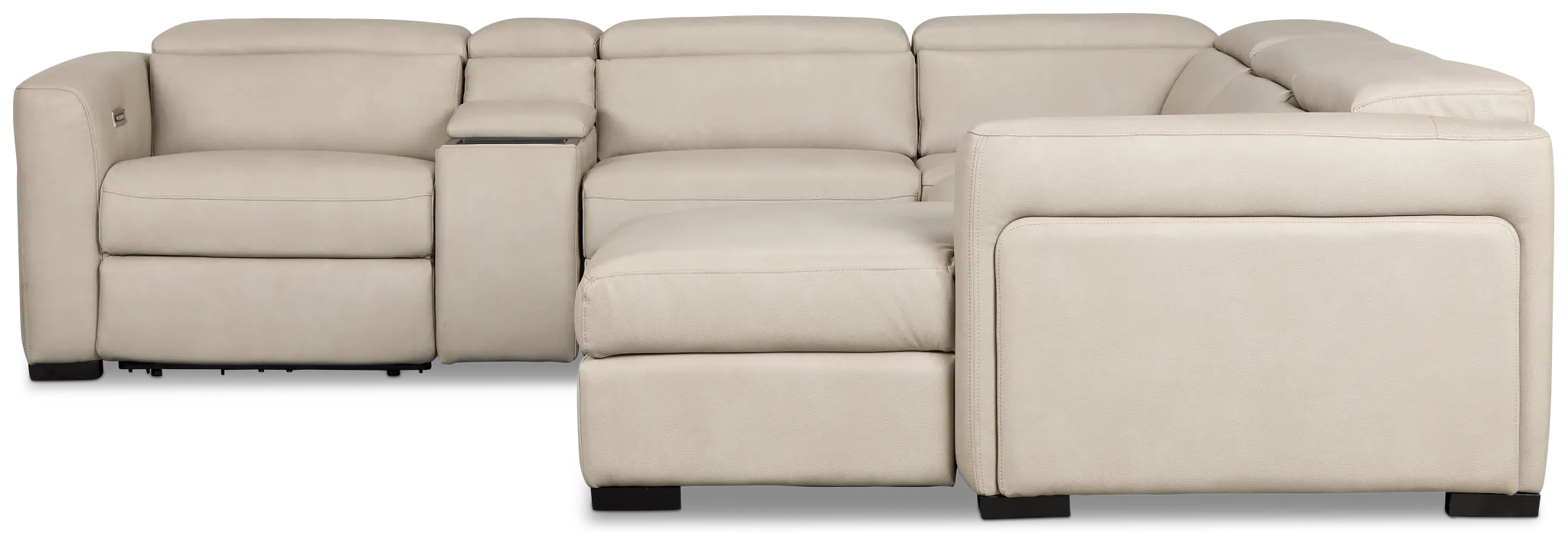 Melody Light Gray Storage Small Dual Power Right Chaise Sectional