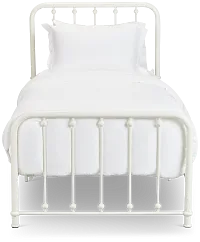 Rory White Metal Panel Bed