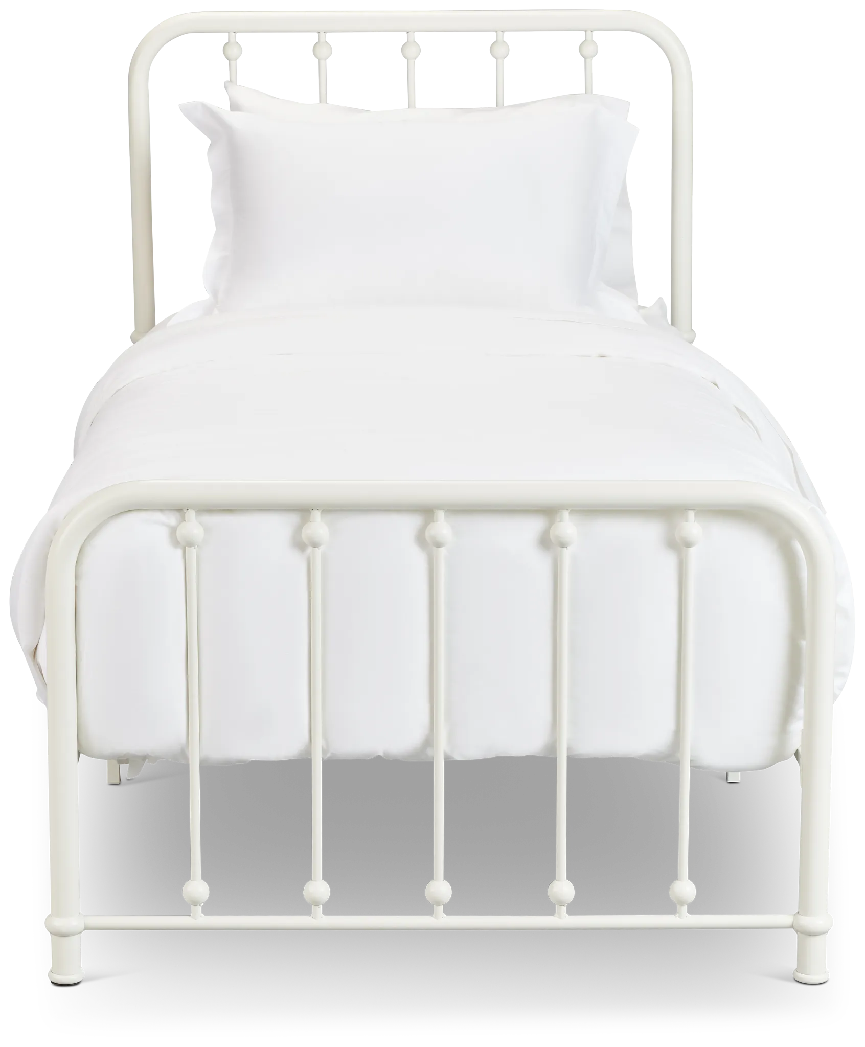 Rory White Metal Panel Bed