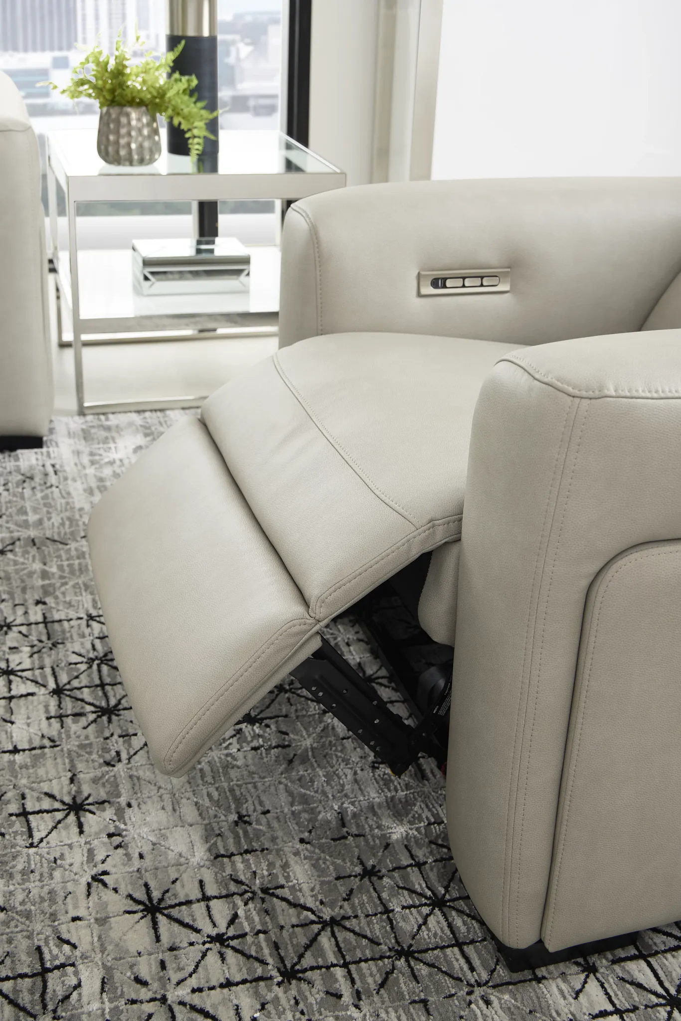 Melody Light Gray Micro Power Recliner