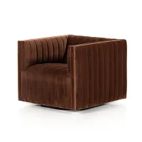 Four Hands Sarah Brown Velvet Swivel Accent Chair
