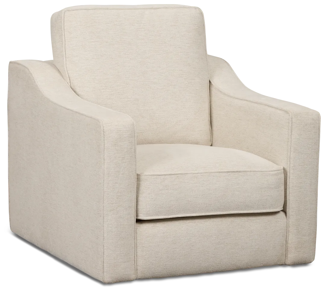 Maisie Light Beige Fabric Swivel Chair
