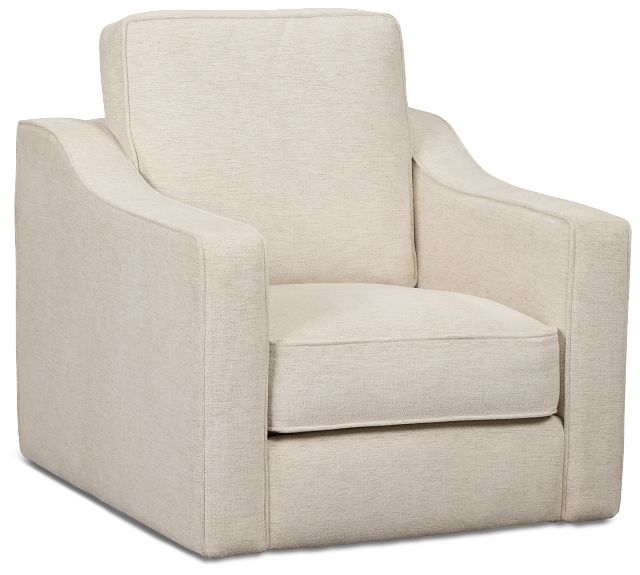 Maisie Light Beige Fabric Swivel Chair