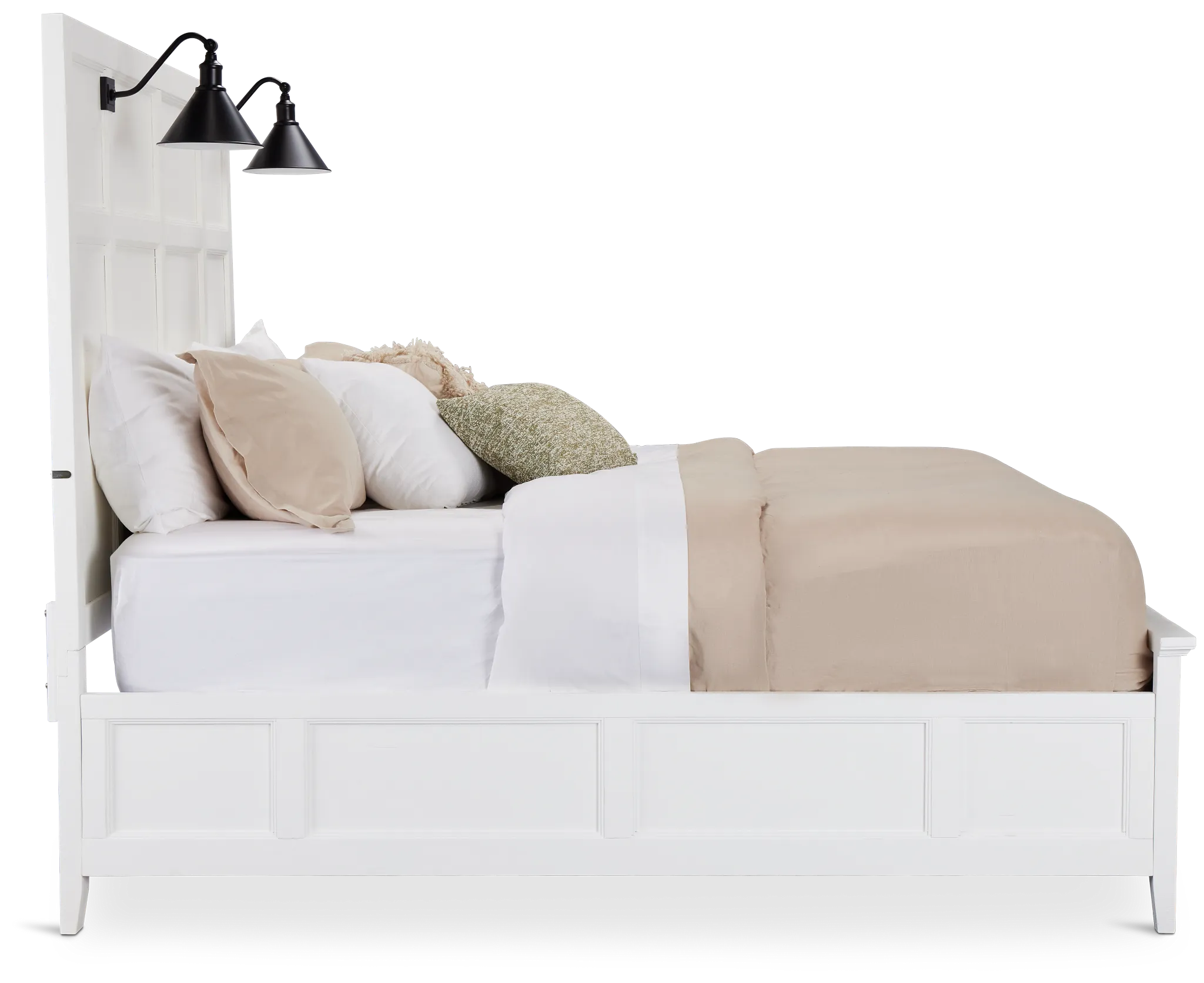 Heron Cove White Panel Bed With Lights