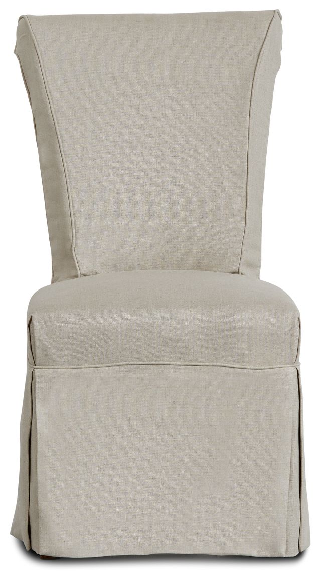 Haddie Beige Skirted Side Chair