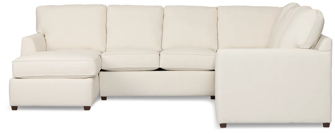 Tate Light Beige Fabric Medium Left Chaise Sectional