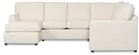 Tate Light Beige Fabric Medium Left Chaise Sectional