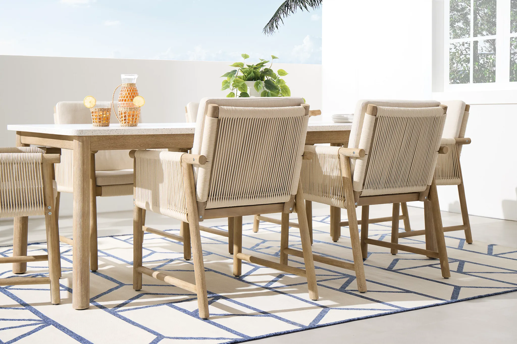 Azure Light Tone Rectangular Table