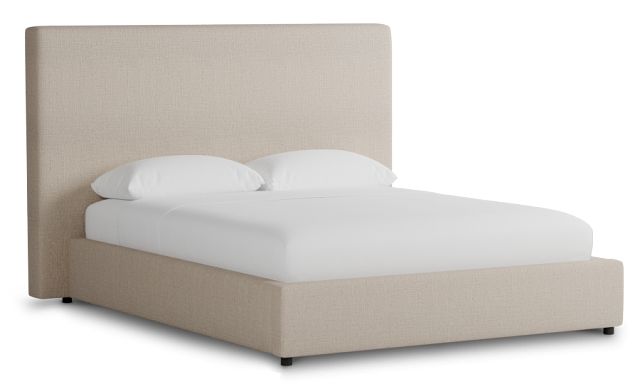 Grayton Linen Beige 54" Upholstered Platform Bed