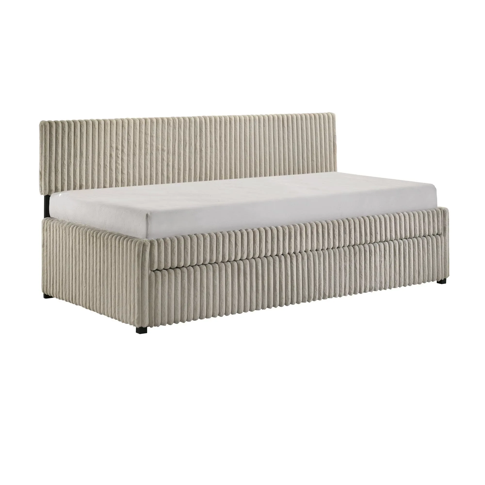 Anastasia Beige Upholstered Trundle Daybed