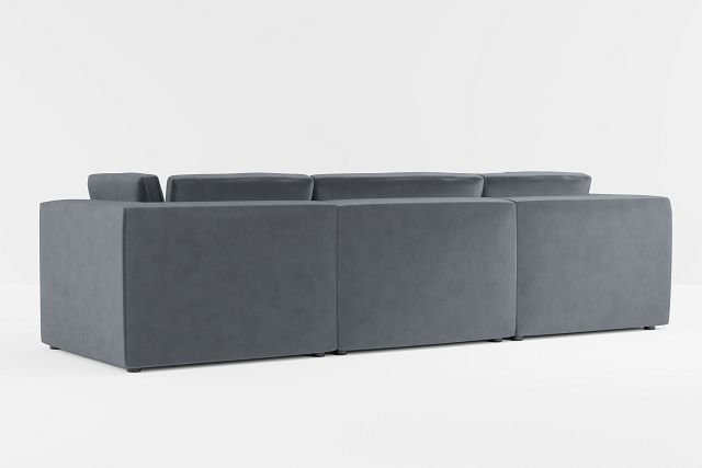 Destin Joya Gray Velvet 5pc Bumper Sectional