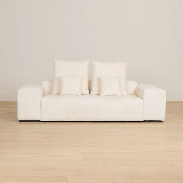 Skylar White Fabric Sofa