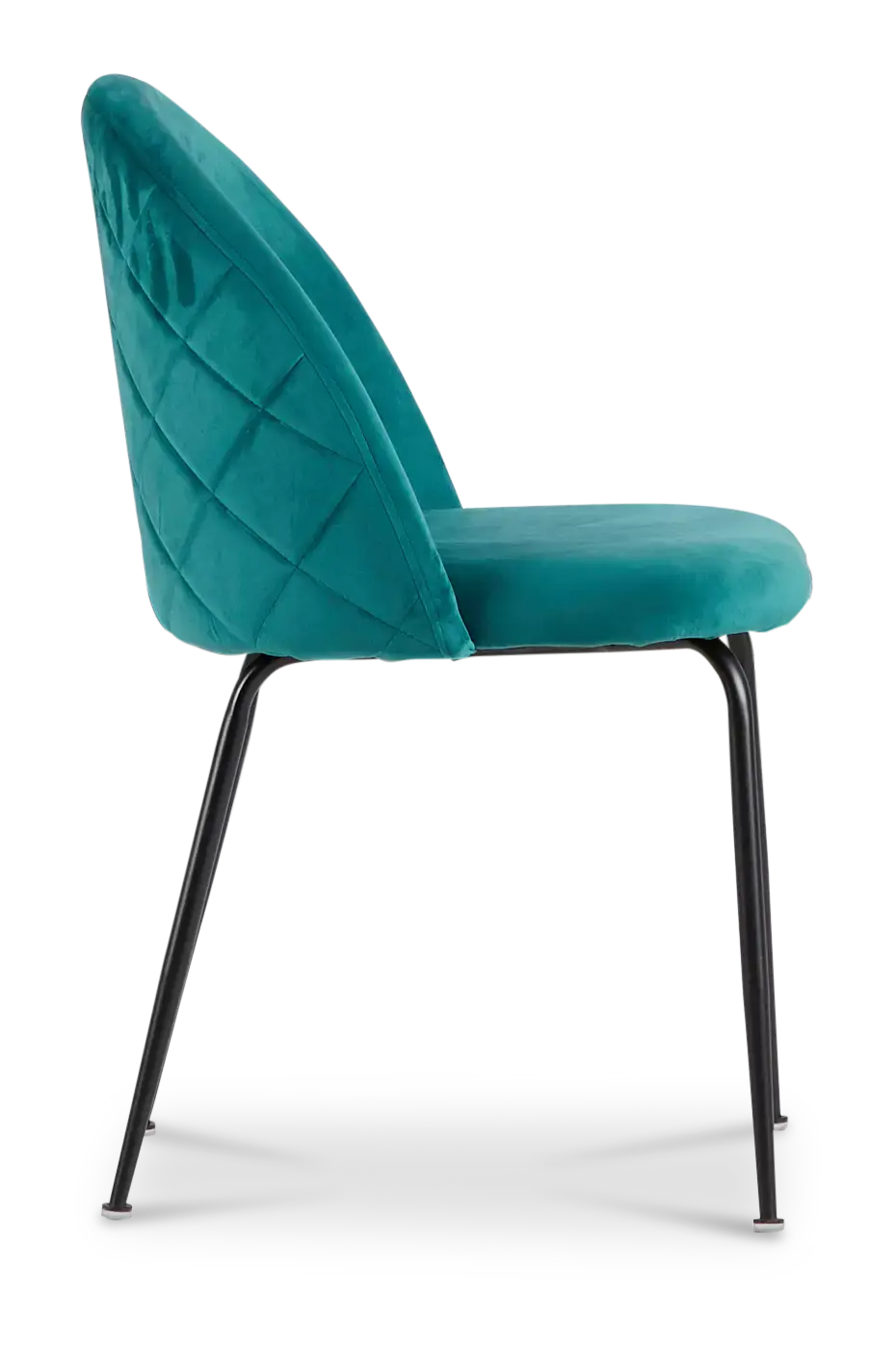 Capri Dark Teal Velvet Upholstered Side Chair W/ Black Legs Capri Dark Teal Velvet Upholstered Side Chair W/ Black Legs