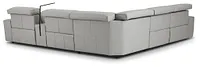 Carmelo Gray Leather Medium Dual Power 2-arm Reclining Sectional