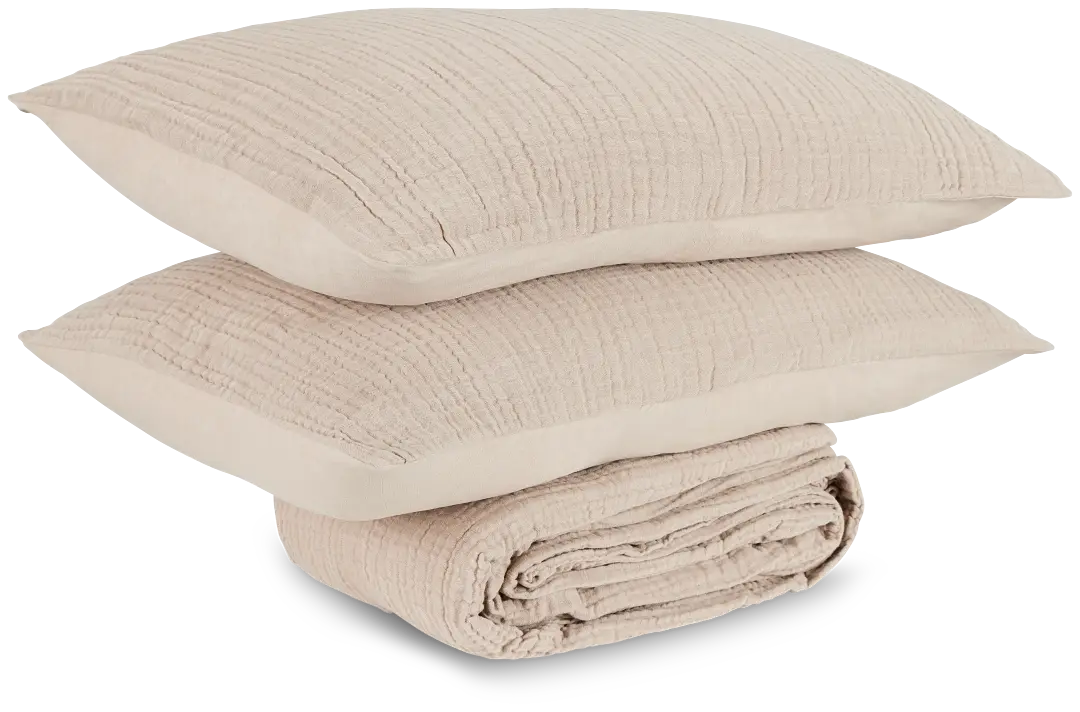 Cardaff Beige 3-piece Duvet Set Cardaff Beige 3-piece Duvet Set