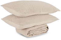 Cardaff Beige 3-piece Duvet Set