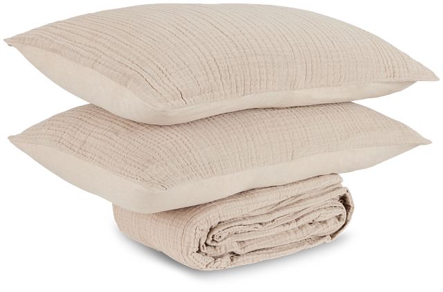 Cardaff Beige 3-piece Duvet Set