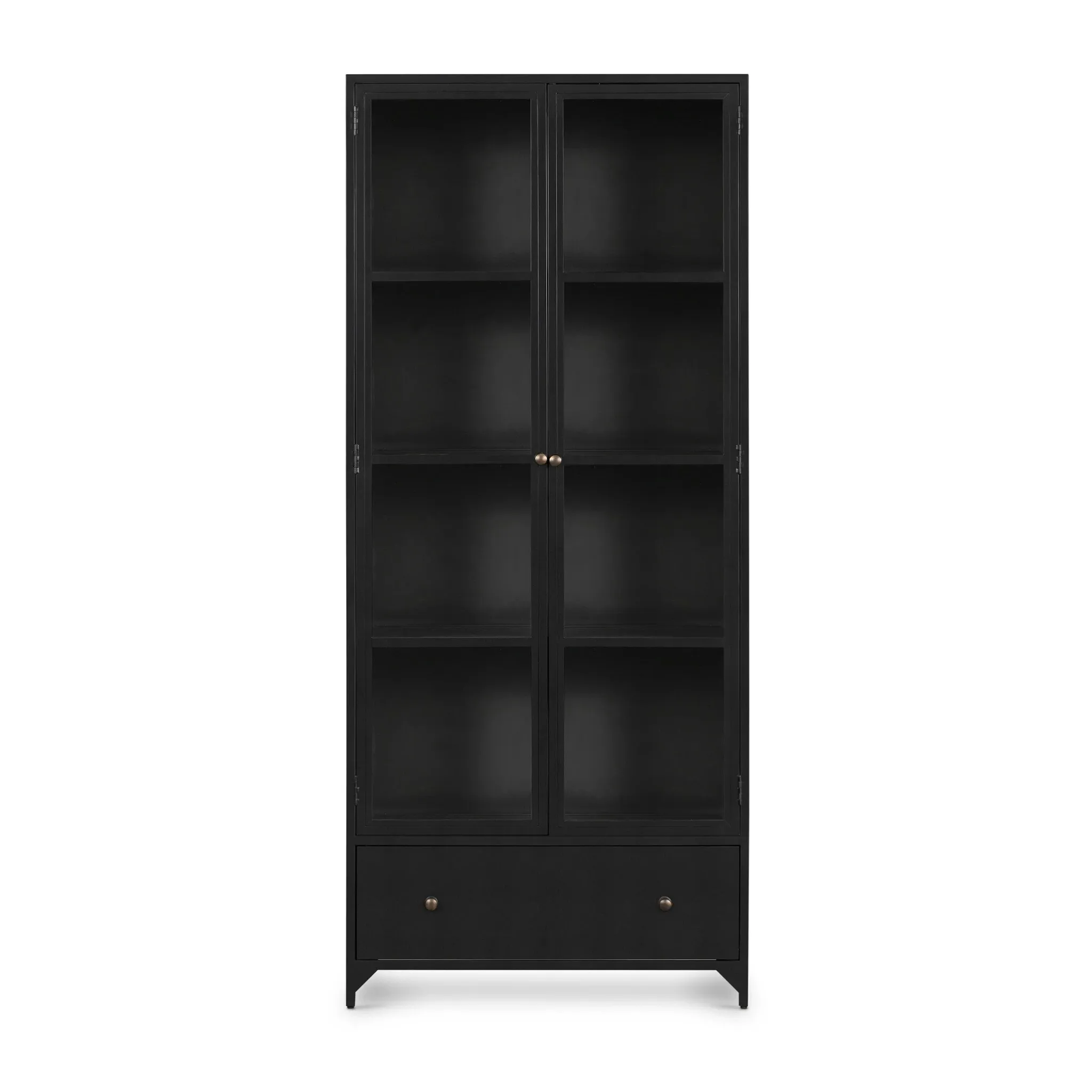 Four Hands Shadow Box Black Curio Cabinet