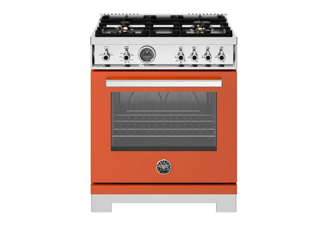 Bertazzoni 304 Series Orange 30" Gas Range