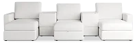 Citymod White Fabric 6-piece Home Theater With Storage Consoles