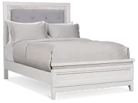 Alessandria White Uph Panel Bed With Lights