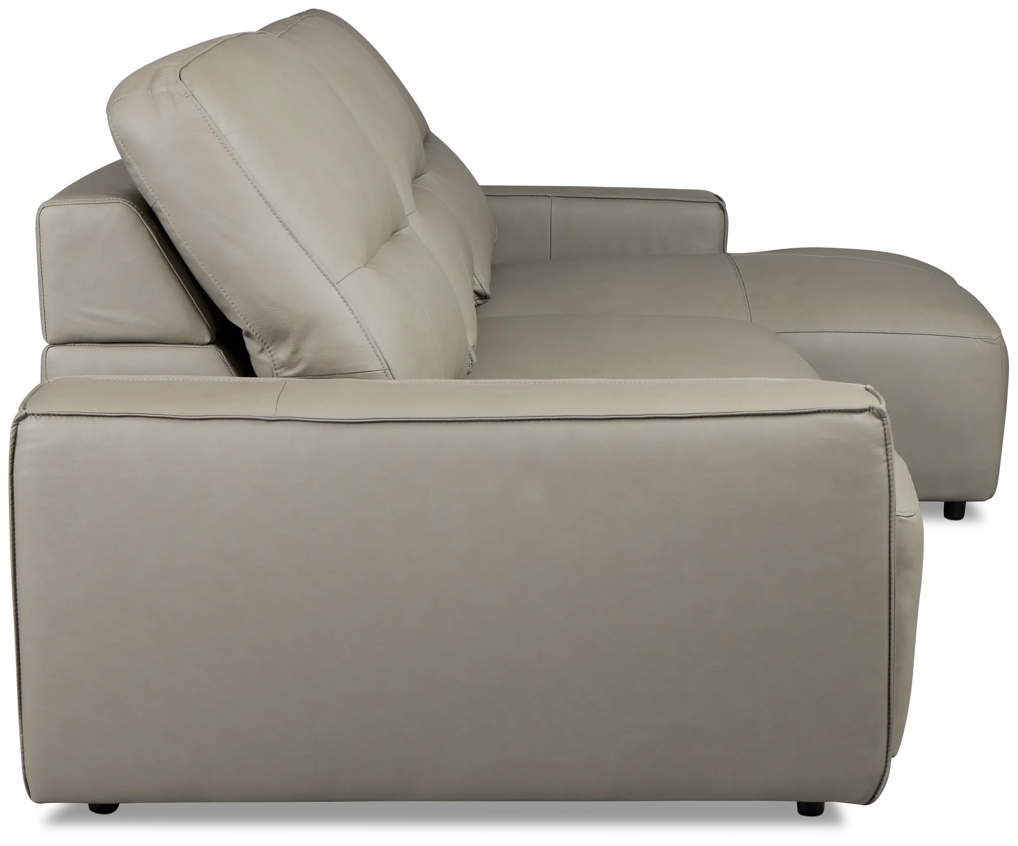 Rudy Gray Lthr/vinyl Right Dual Power Extension Chaise Sectional