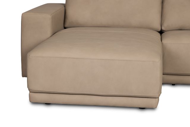 Kellan Taupe Leather Left Chaise Sectional