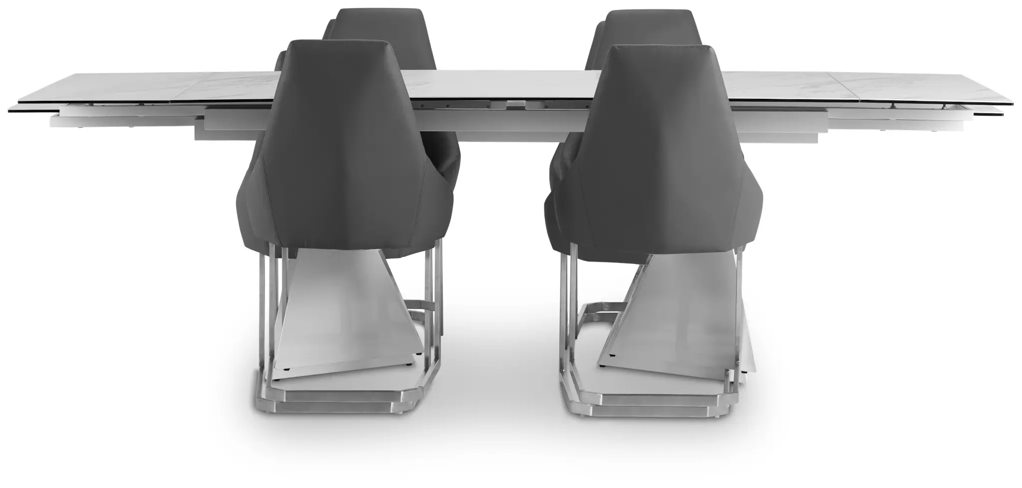 Monaco Gray Ceramic Table & 4 Upholstered Chairs Monaco Gray Ceramic Table & 4 Upholstered Chairs