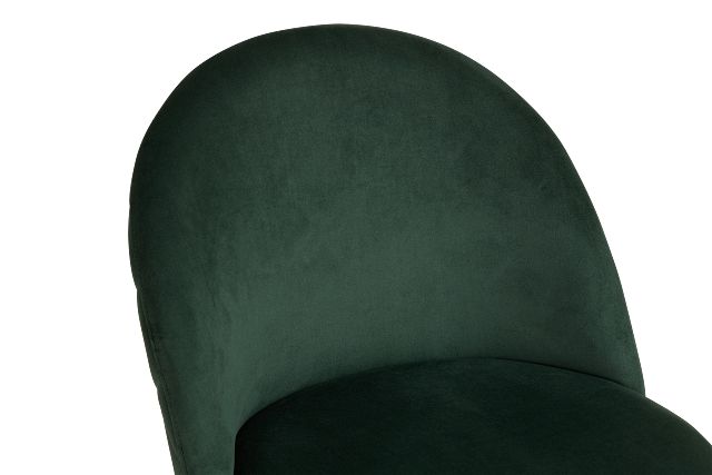 Capri Dark Green Velvet Upholstered Side Chair W/ Chrome Legs