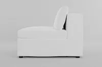 Destin Suave White Fabric Armless Chair