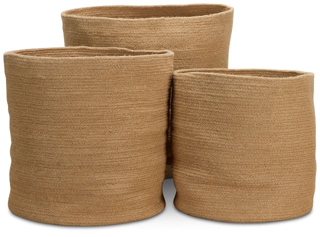 Buck Light Brown Set Of 3 Basket