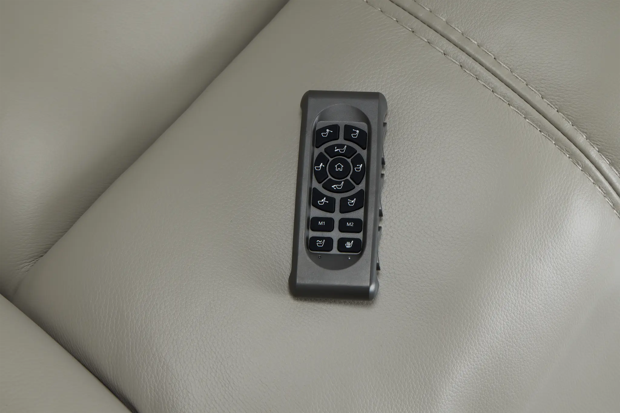 Jonas Light Gray Lthr/vinyl Power Recliner With Heat And Massage Jonas Light Gray Lthr/vinyl Power Recliner With Heat And Massage