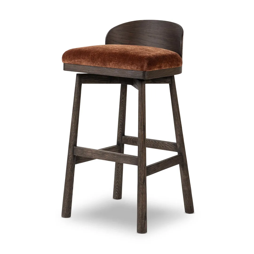 Four Hands Cloris Dark Tone 30" Upholstered Barstool