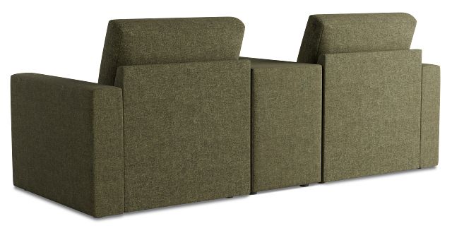 Citymod Green Fabric 3-piece Modular Sofa With Media Console