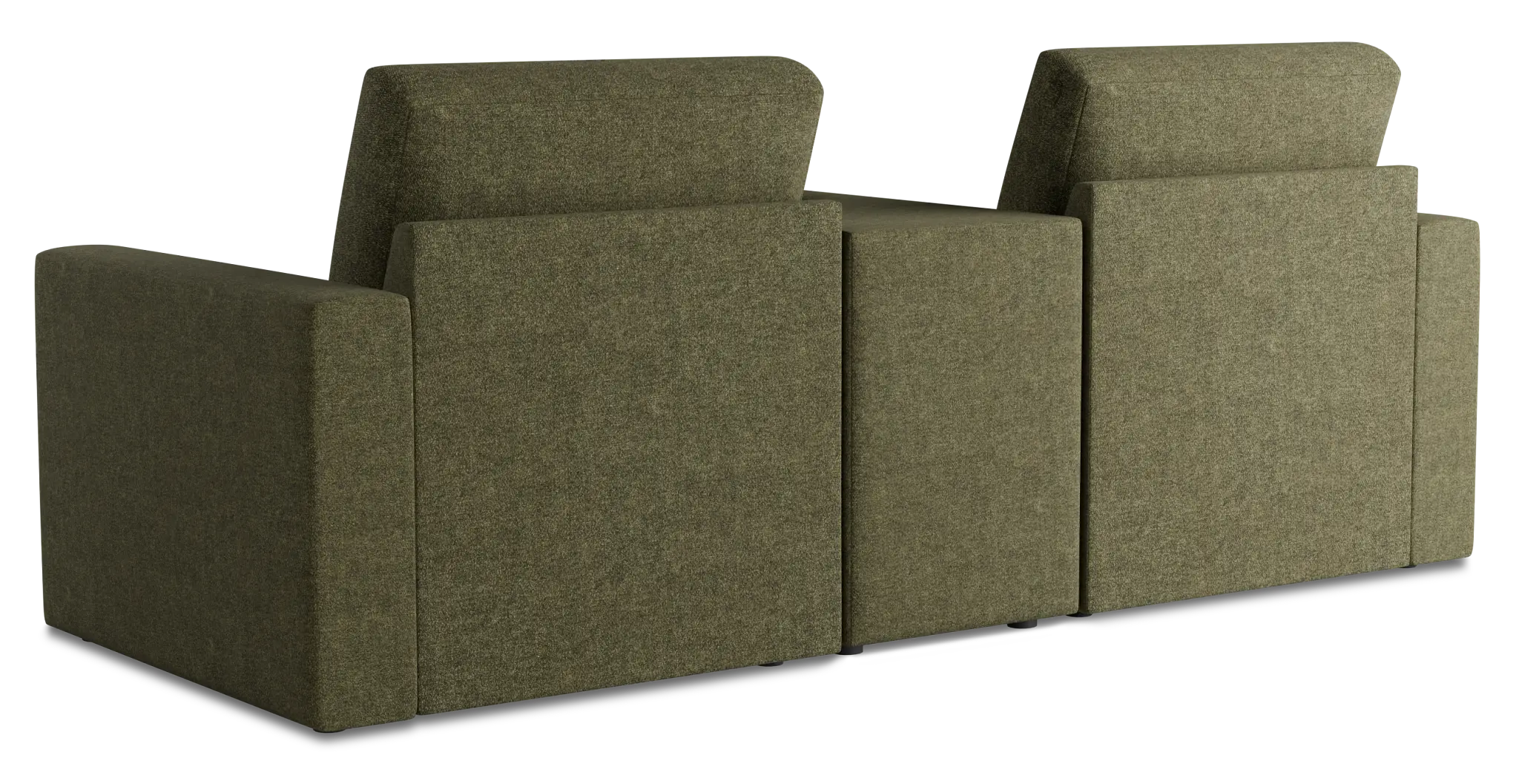Citymod Green Fabric 3-piece Modular Sofa With Media Console Citymod Green Fabric 3-piece Modular Sofa With Media Console