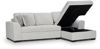 Blakely White Fabric Small Right Chaise Storage Sleeper Sectional