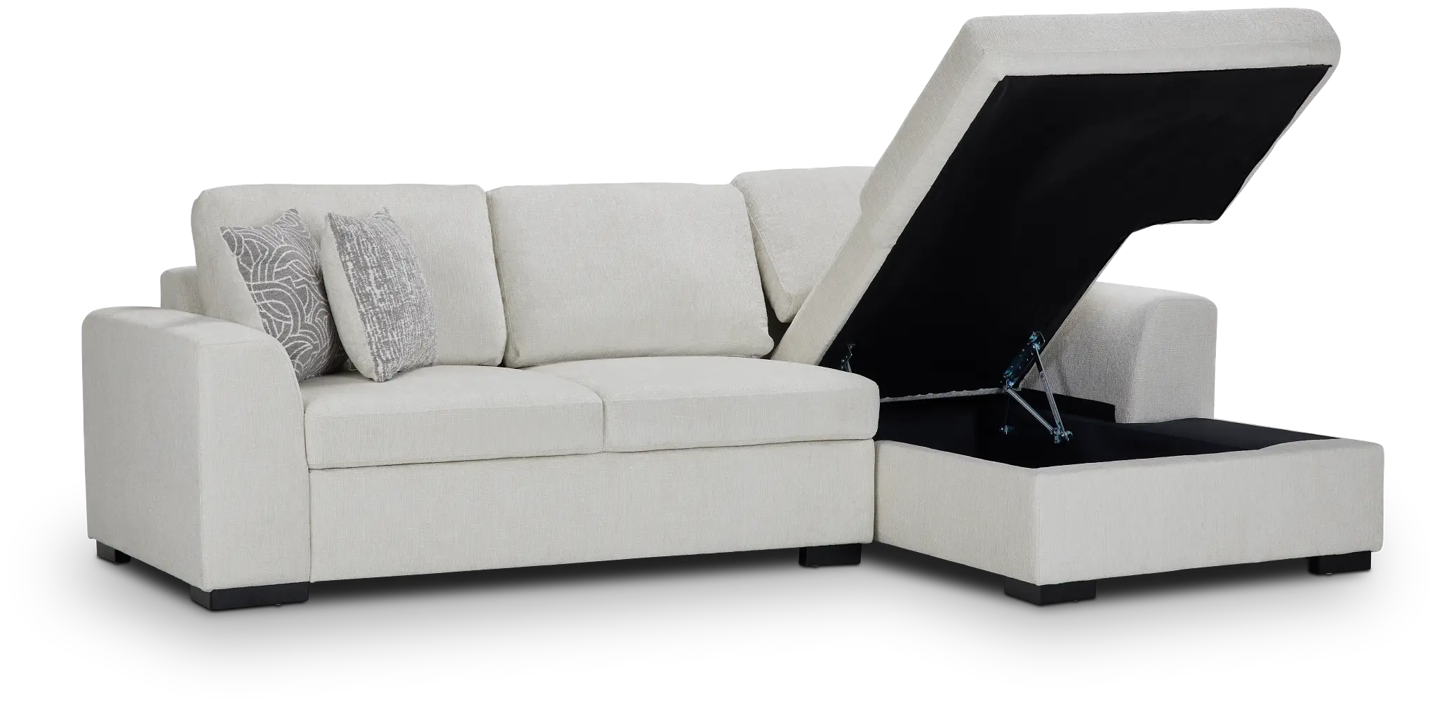 Blakely White Fabric Right Chaise Storage Sectional Blakely White Fabric Right Chaise Storage Sectional