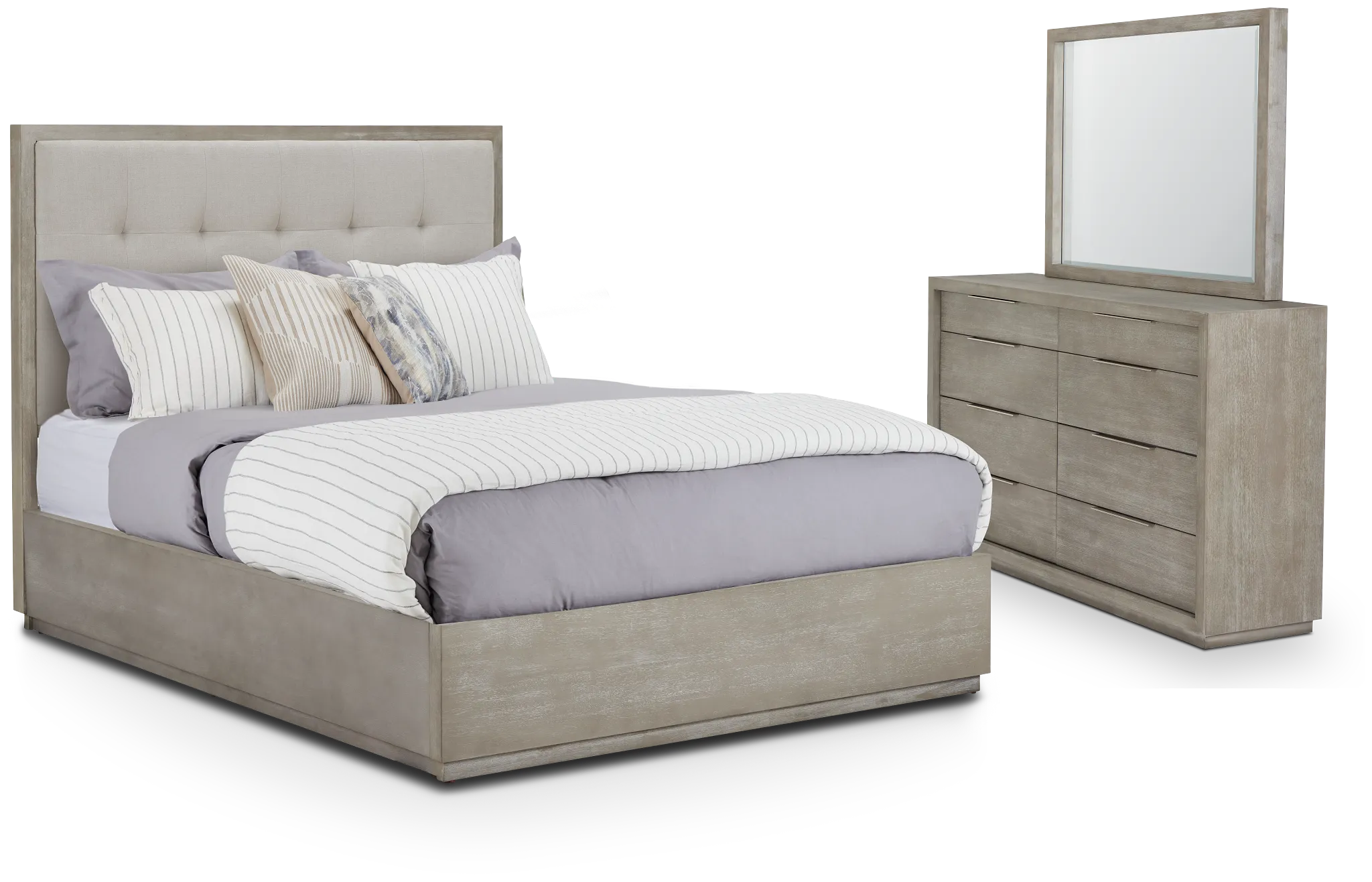 Madden Light Tone Wood Platform Bedroom
