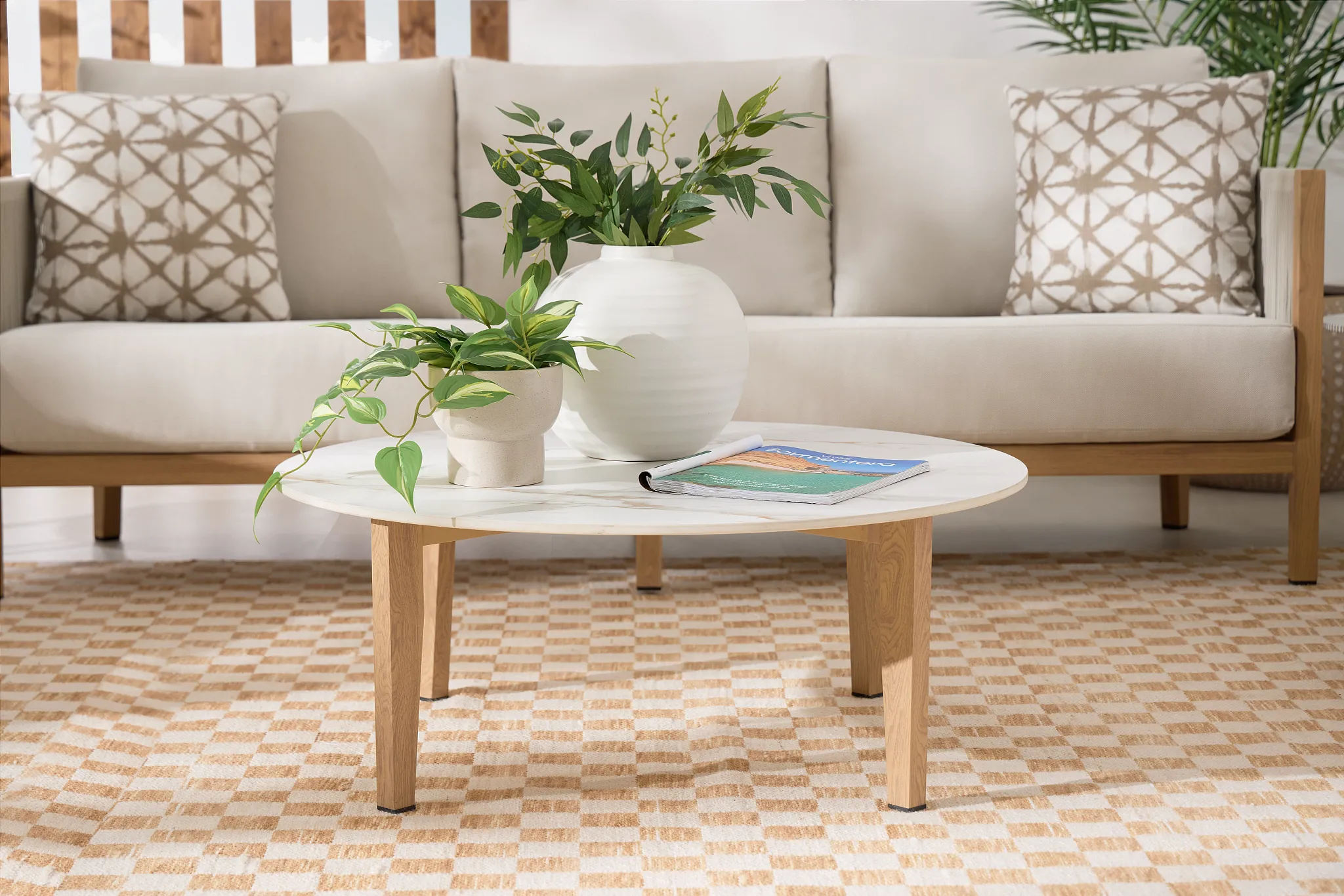 Paros Light Tone Round Coffee Table