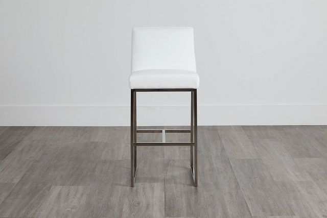 Miami White Fabric 30" Barstool