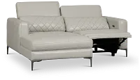 Ava Light Gray Micro Left Chaise Power Reclining Sectional