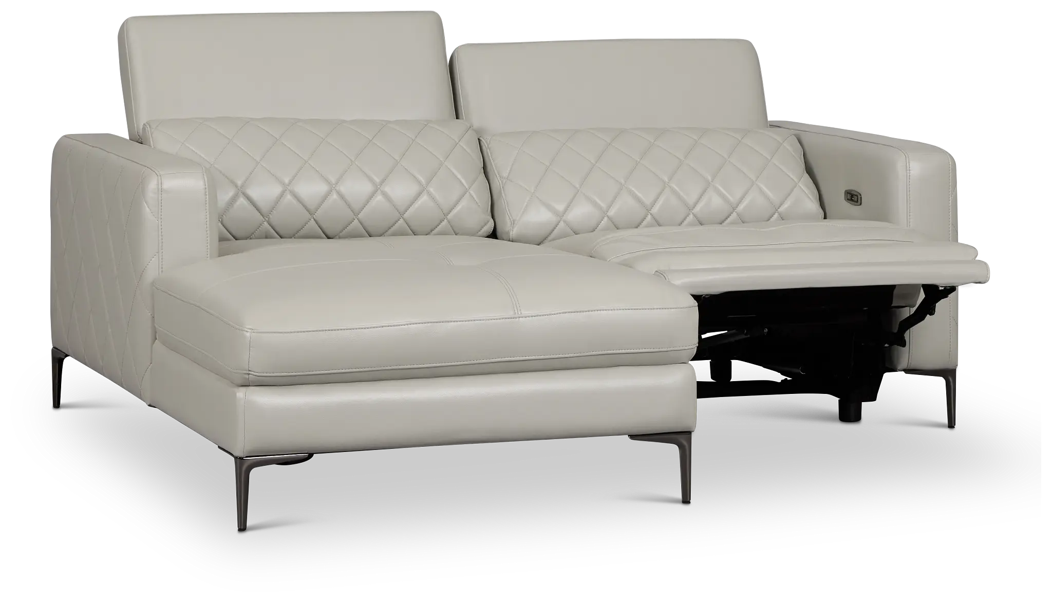 Ava Light Gray Micro Left Chaise Power Reclining Sectional Ava Light Gray Micro Left Chaise Power Reclining Sectional